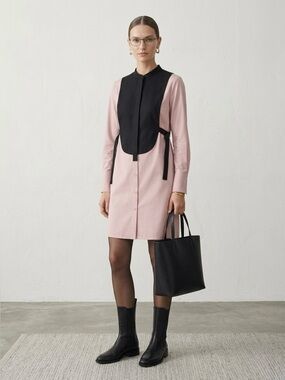 𝙲𝙾𝚂 Dress with detachable bib in dusty pink Size 4